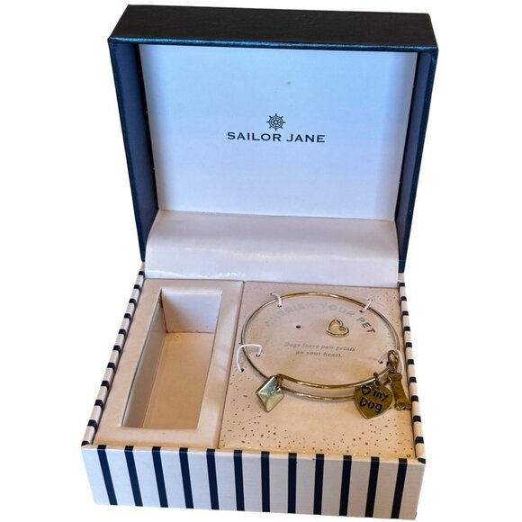 Sailor Jane Dog Theme Gold Bracelet Charm Jewelry Set (READ-Missing Earring) - Picture 2 of 6